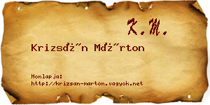 Krizsán Márton névjegykártya