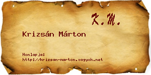 Krizsán Márton névjegykártya